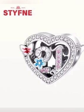 Sterling Silver 925 Charm with Number “21”